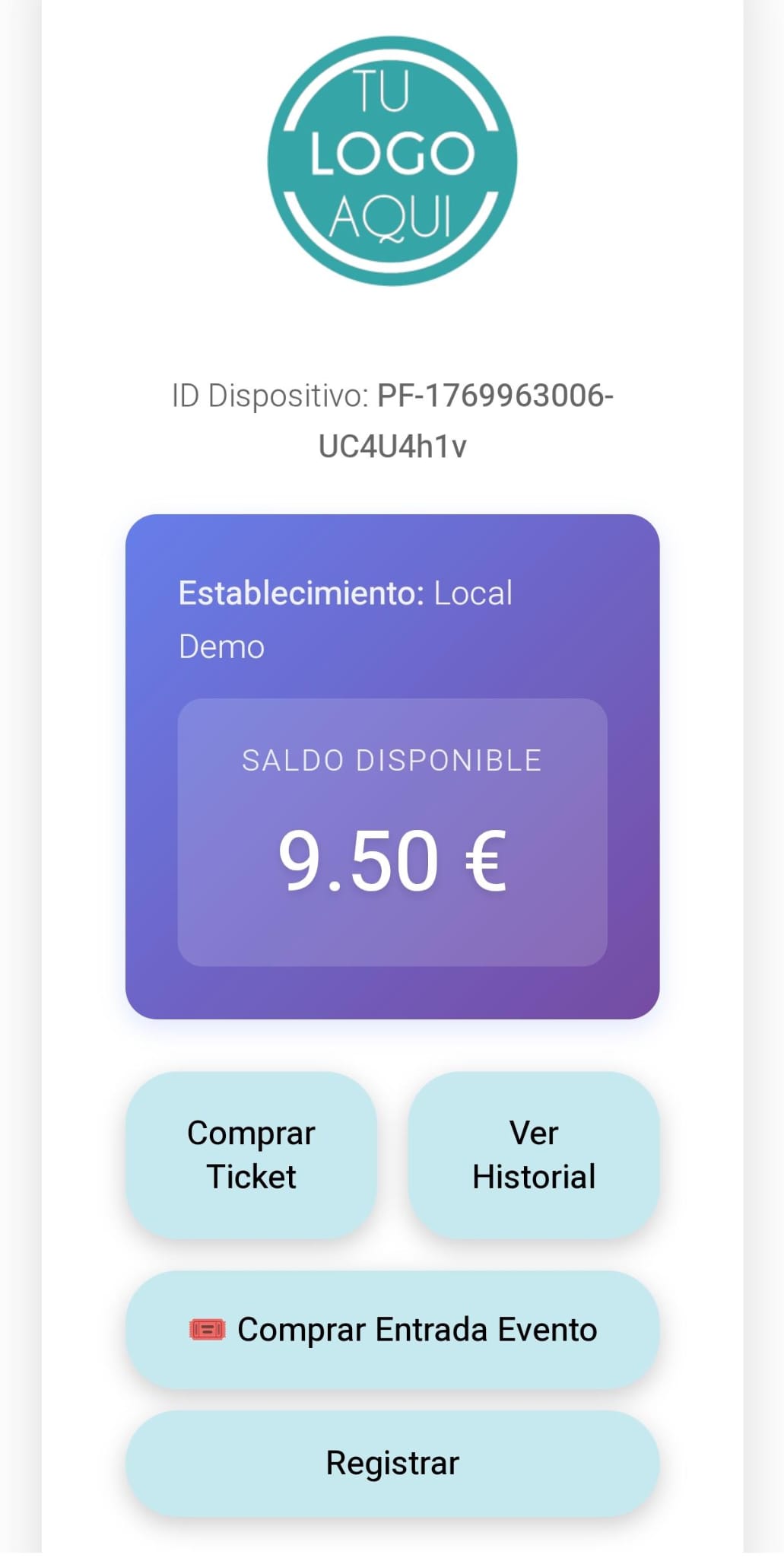 Panel principal del Dashboard Cliente