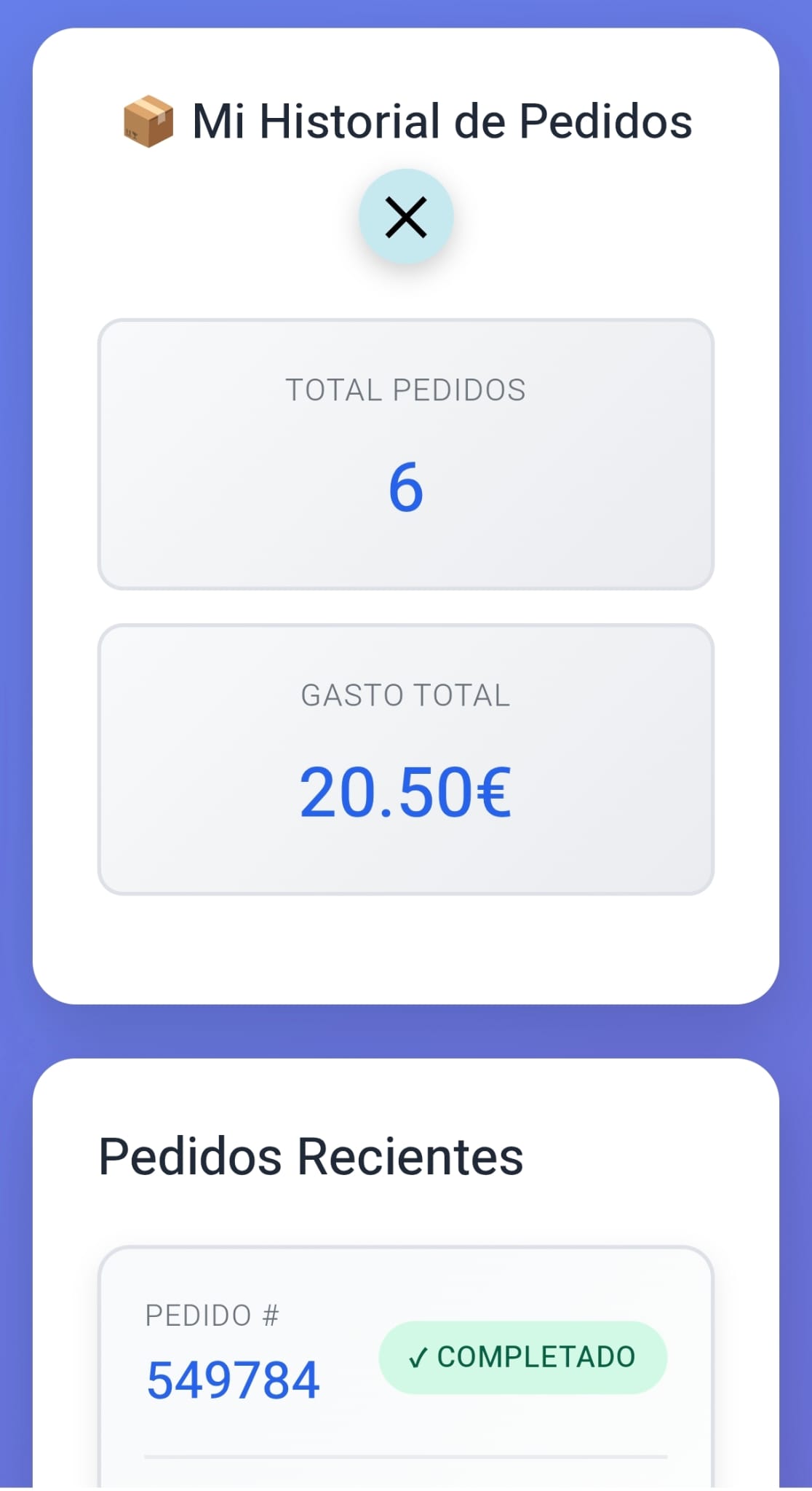 Historial de pedidos