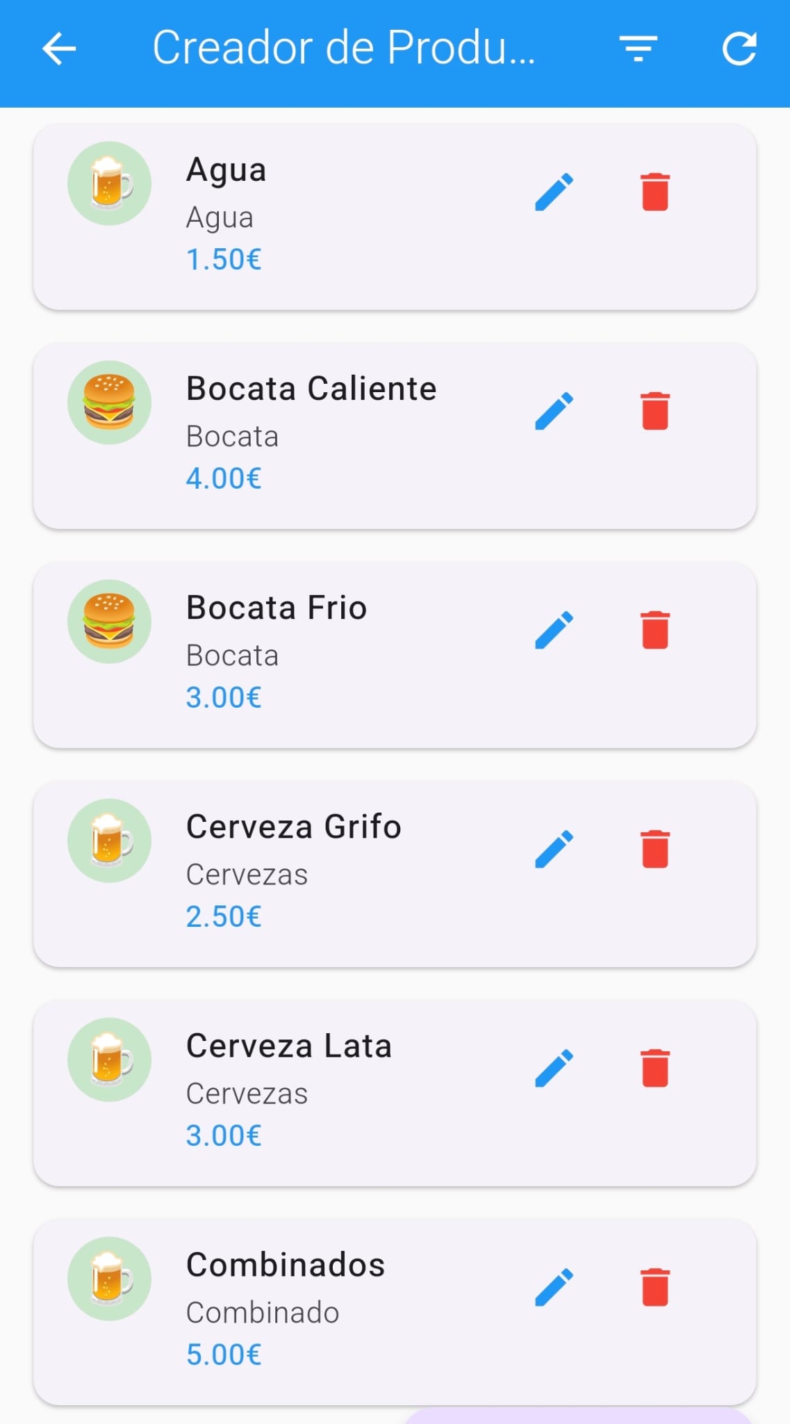 Creador de Productos